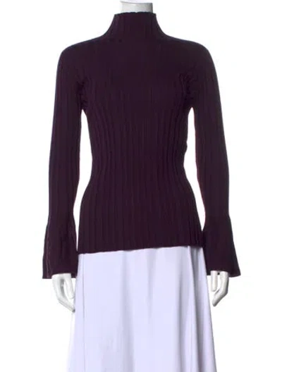 Pre-owned Akris Cashmere Turtleneck Sweater In Purple