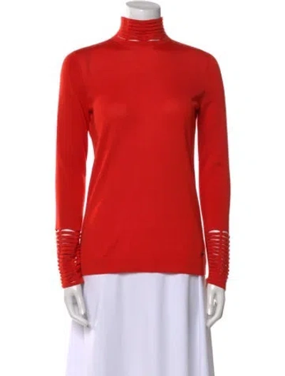 Pre-owned Akris Cashmere Turtleneck Sweater In Red
