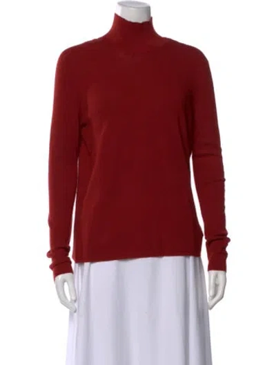 Pre-owned Akris Cashmere Turtleneck Sweater In Red