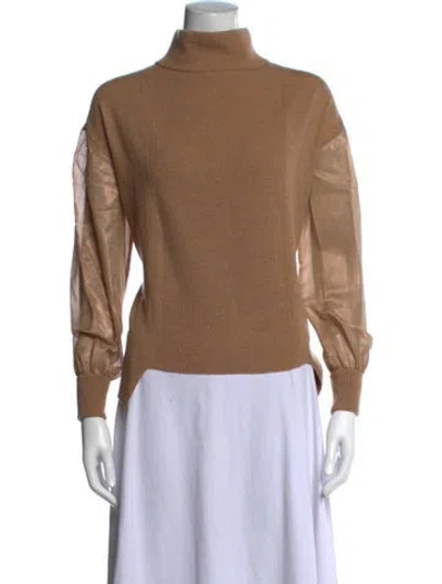 Pre-owned Akris Cashmere Turtleneck Sweater W/ Tags In Brown