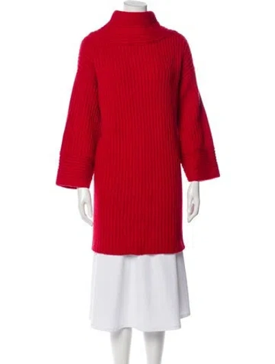 Pre-owned Akris Cashmere Turtleneck Sweater W/ Tags In Red
