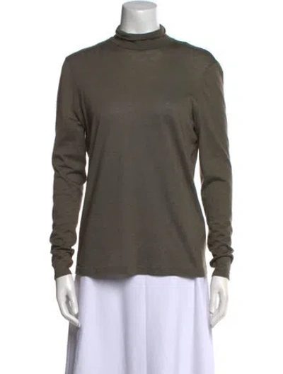 Pre-owned Akris Cashmere Turtleneck Sweatshirt In Green