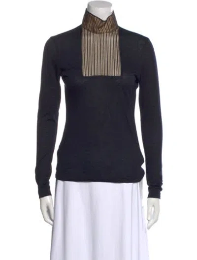 Pre-owned Akris Cashmere Turtleneck Top In Black