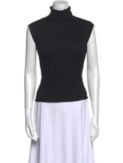 Pre-owned Akris Cashmere Turtleneck Top In Black