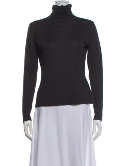 Pre-owned Akris Cashmere Turtleneck Top In Black
