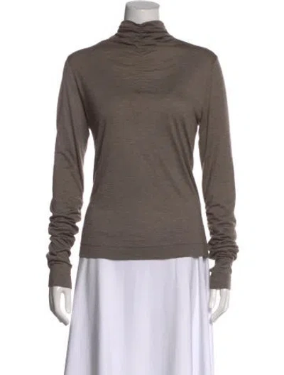 Pre-owned Akris Cashmere Turtleneck Top In Brown