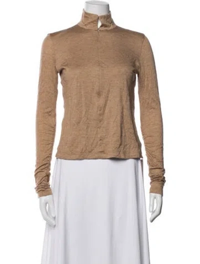 Pre-owned Akris Cashmere Turtleneck Top In Brown