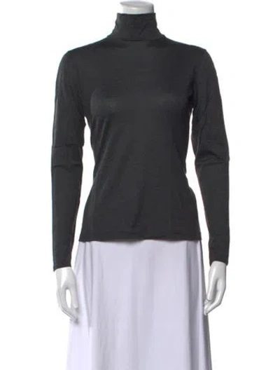 Pre-owned Akris Cashmere Turtleneck Top In Grey