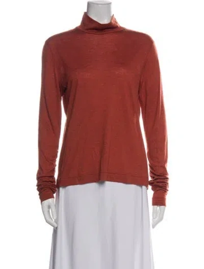 Pre-owned Akris Cashmere Turtleneck Top In Orange