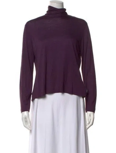 Pre-owned Akris Cashmere Turtleneck Top In Purple