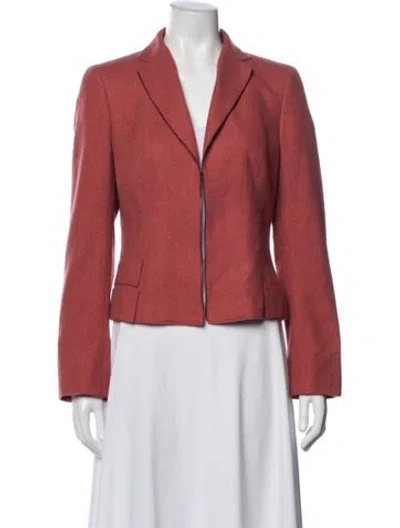 Pre-owned Akris Cashmere Tweed Pattern Blazer In Red