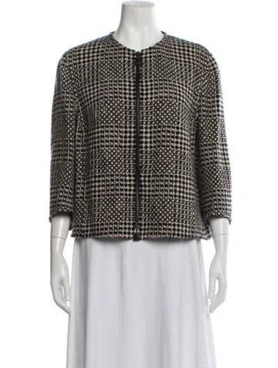 Pre-owned Akris Cashmere Tweed Pattern Jacket In Neutrals