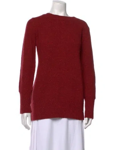 Pre-owned Akris Cashmere Tweed Pattern Sweater In Red