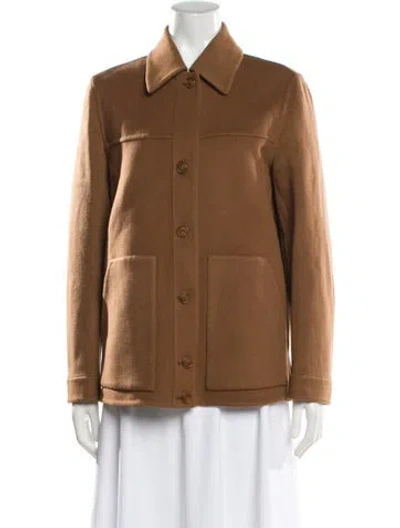 Pre-owned Akris Cashmere Utility Jacket In Brown