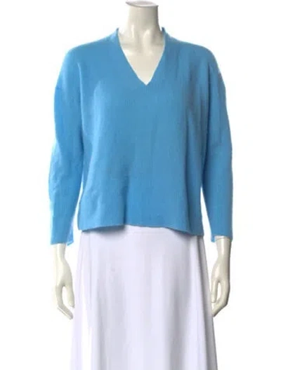Pre-owned Akris Cashmere V-neck Sweater In Blue
