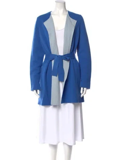 Pre-owned Akris Cashmere V-neck Sweater In Blue