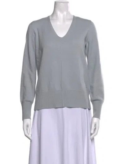 Pre-owned Akris Cashmere V-neck Sweater In Blue