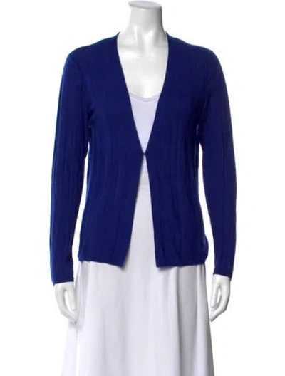 Pre-owned Akris Cashmere V-neck Sweater In Blue