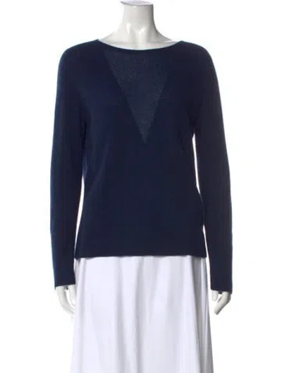 Pre-owned Akris Cashmere V-neck Sweater In Blue