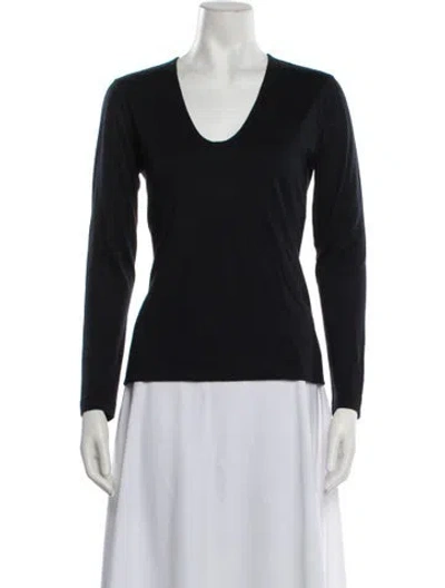 Pre-owned Akris Cashmere V-neck Sweater In Blue