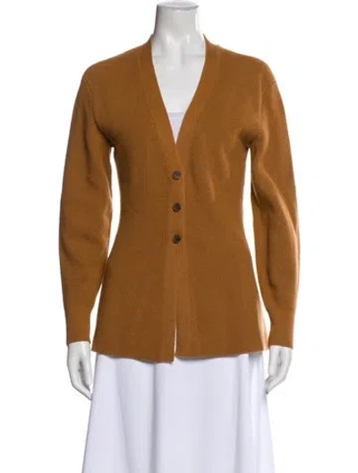 Pre-owned Akris Cashmere V-neck Sweater In Brown