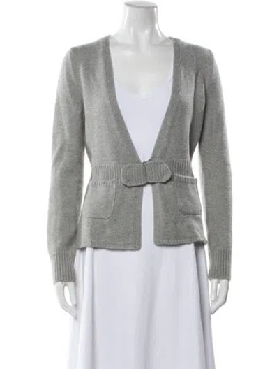 Pre-owned Akris Cashmere V-neck Sweater In Gray