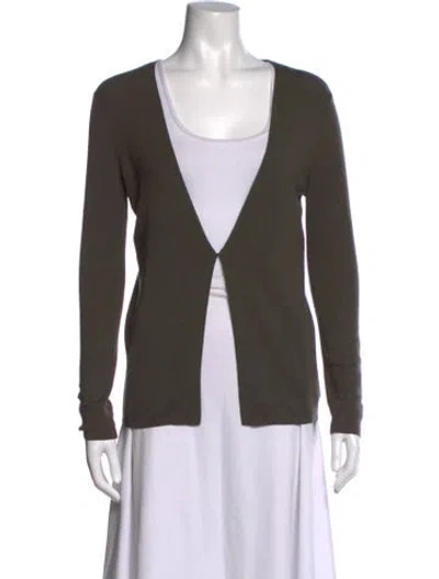 Pre-owned Akris Cashmere V-neck Sweater In Green