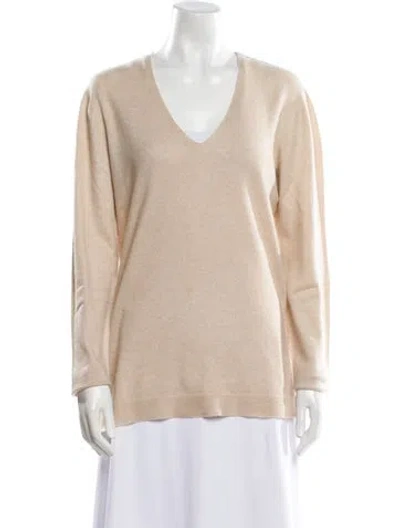 Pre-owned Akris Cashmere V-neck Sweater In Neutral