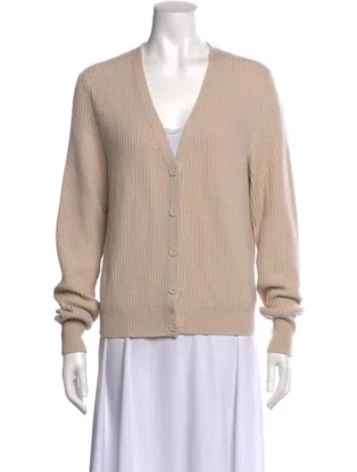 Pre-owned Akris Cashmere V-neck Sweater In Neutral