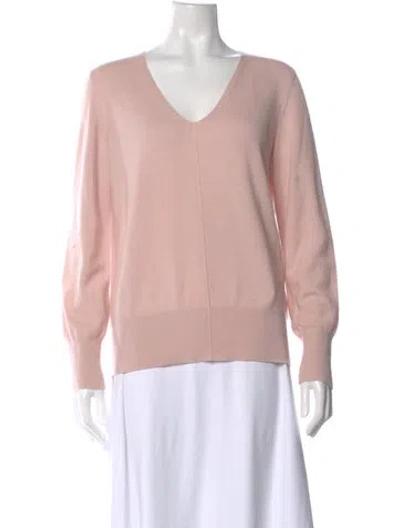 Pre-owned Akris Cashmere V-neck Sweater In Pink