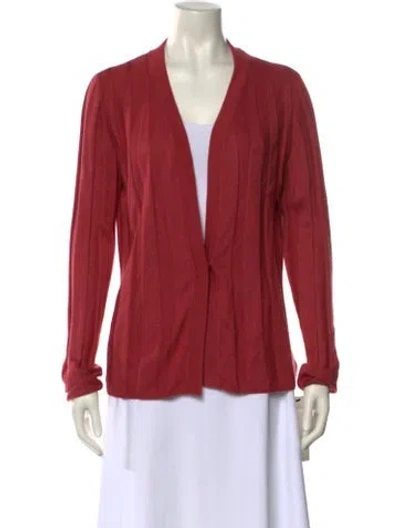 Pre-owned Akris Cashmere V-neck Sweater In Red