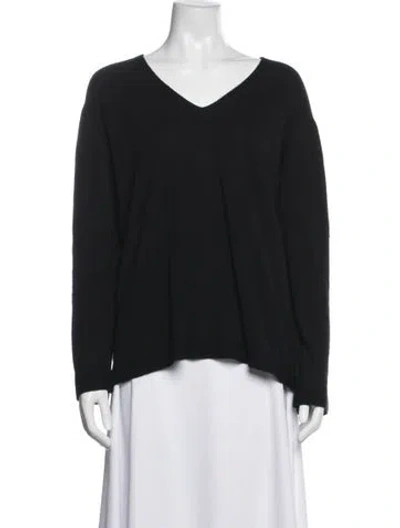 Pre-owned Akris Cashmere V-neck Sweater W/ Tags In Blue