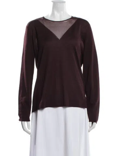 Pre-owned Akris Cashmere V-neck Sweater W/ Tags In Burgundy
