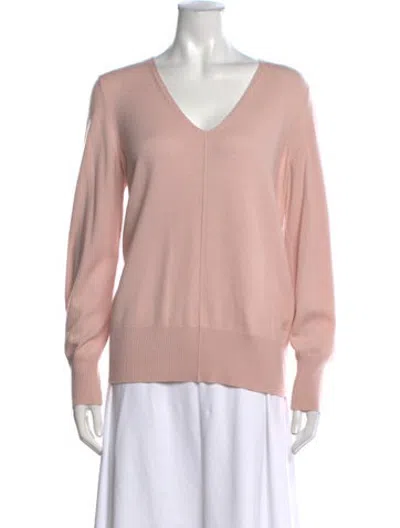 Pre-owned Akris Cashmere V-neck Sweater W/ Tags In Pink