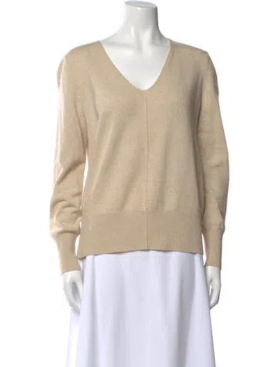 Pre-owned Akris Cashmere V-neck Sweatshirt In Neutral
