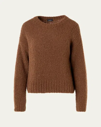Akris Cashmere-silk Boucle Knit Sweater In Vicuna