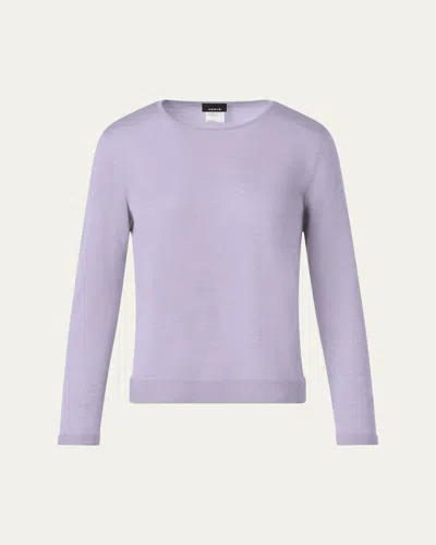 Akris Cashmere-silk Fine Gauge Knit Sweater In Purple
