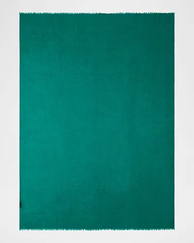 Akris Cashmere-silk Fringe Trim Scarf In Tourmaline