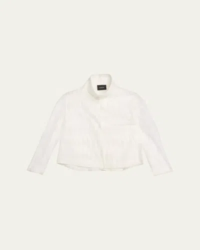 Akris Castro High Plains Embroidered Tulle Jacket In White