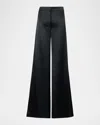 Akris Celeste Wool Silk Wide-leg Pants In Black