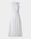 Akris Check Silk Organza Midi Dress In Ecru