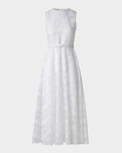 AKRIS CHECK SILK ORGANZA MIDI DRESS