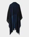 Akris Check Wool-cashmere Fringed Cape Scarf In Black