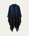 Akris Check Wool-cashmere Fringed Cape Scarf