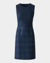 Akris Check Wool Double-face Sleeveless A-line Dress In Blue