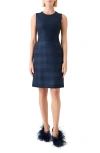 Akris Check Wool Double-face Sleeveless A-line Dress In Blue