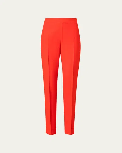 Akris Chris Cuffed Crepe Pants In Poppy