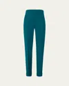 Akris Chris Crepe Tapered-leg Cuffed Pants In Blue