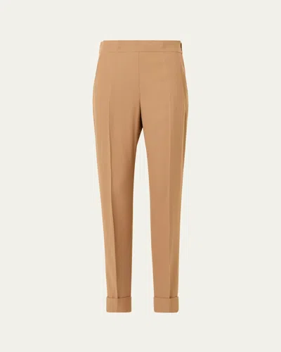 Akris Chris Tapered Ankle Length Pants In Brown