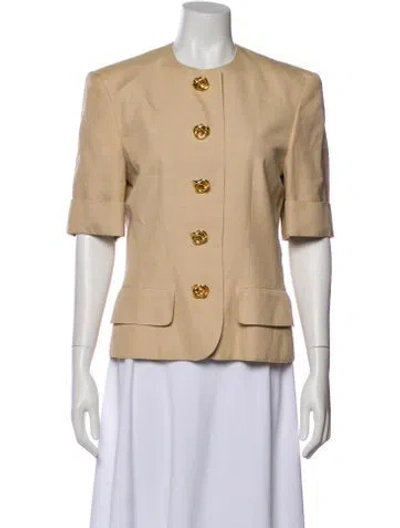 Pre-owned Akris Club Linen Jacket In Neutral